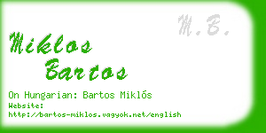 miklos bartos business card