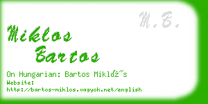 miklos bartos business card